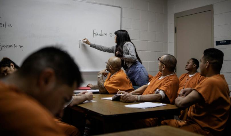 volunteer brings creative writing workshops to inmates.